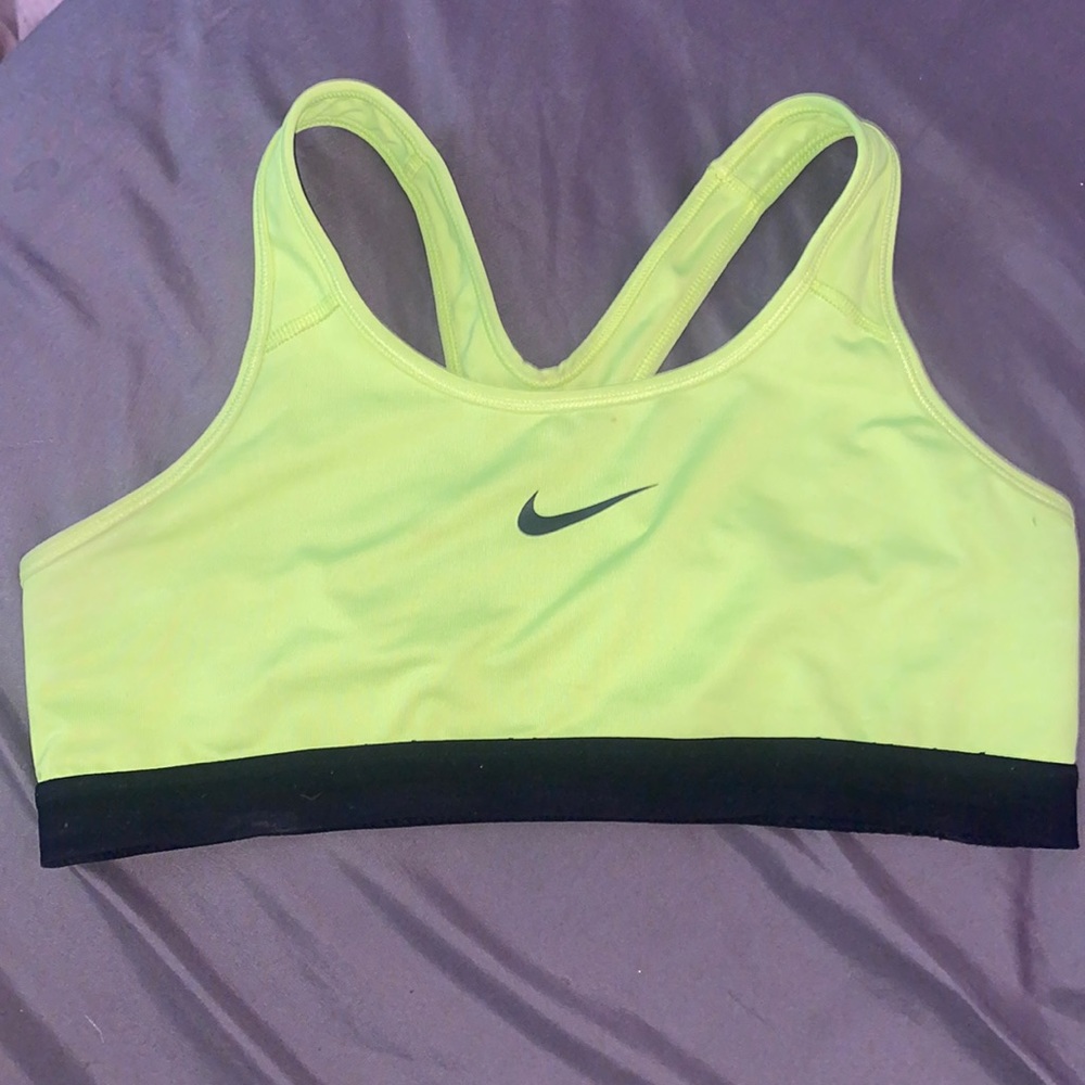 Neon yellow/green Nike sports bra